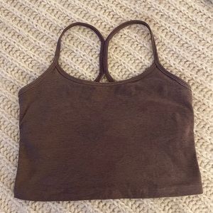 Beyond Yoga Spacedye Slim Racerback Cropped Tank-Cocoa Brown